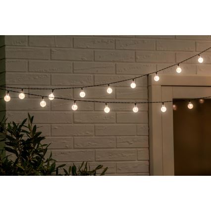Grundig - LED stmievateľný solárny reťazec 50xLED/8 funkcií 9,35 m IP44 teplá biela 600 mAh + diaľkové ovládanie