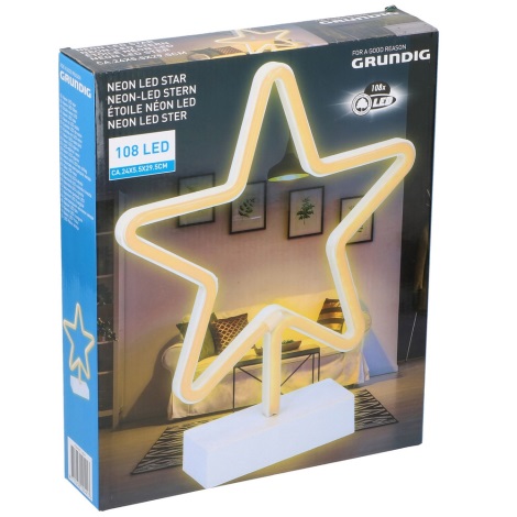 Grundig - LED Vianočná dekorácia 108xLED/3xAA hviezda