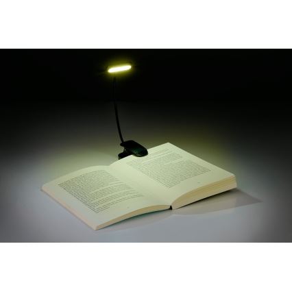 Grundig - Nabíjacia LED stolná lampa s klipom, 5 V, 400 mAh, čierna