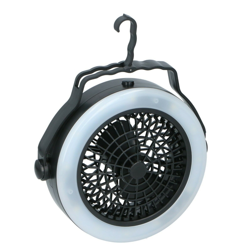 Grundig - Prenosný ventilátor s LED osvetlením LED/3xAA