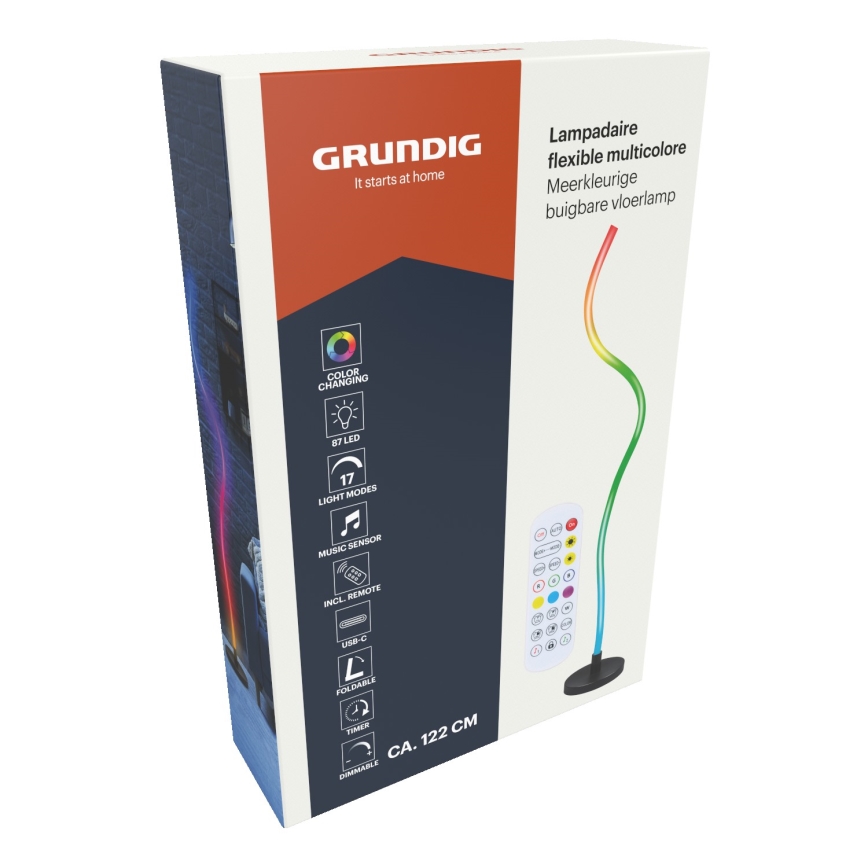 Grundig - LED RGB Stmievateľná stojacia lampa LED/5W/5V + diaľkové ovládanie