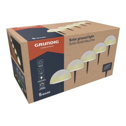 Grundig - SADA 5x LED RGBW Solárne svietidlo LED/3,2V IP44