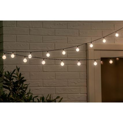 Grundig - Solárna stmievateľná svetelná reťaz 50 LED/8 funkcií 9,35 m teplá biela 1200 mAh IP44 + diaľkové ovládanie