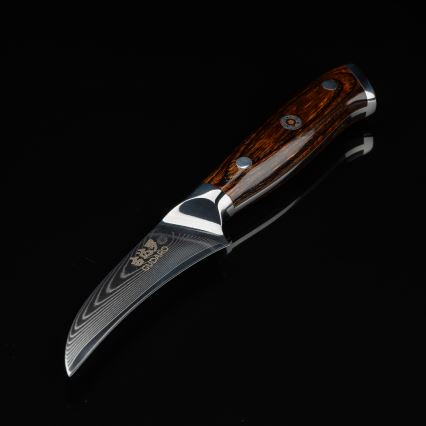 Gudaro - Damaskový kuchynský nôž na ovocie FENG 3,5, 67 vrstiev ocele, dĺžka 9,5 cm