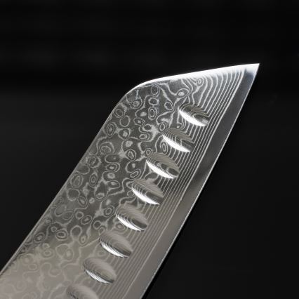 Gudaro - Damaškový Santoku kuchynský nôž TAKUMI 7, 67 vrstiev ocele, dĺžka 17,5 cm, orech