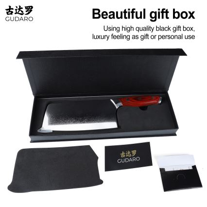 Gudaro - Damaškový kuchynský sekáč KENSHO 6,5, 67 vrstiev ocele, dĺžka 16,2 cm