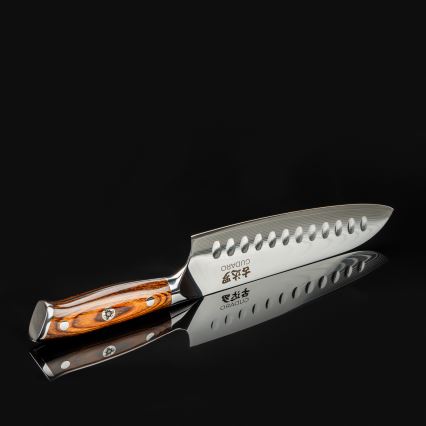 Gudaro - Damaškový Santoku kuchynský nôž FENG 7,5, 67 vrstiev ocele, dĺžka 18 cm