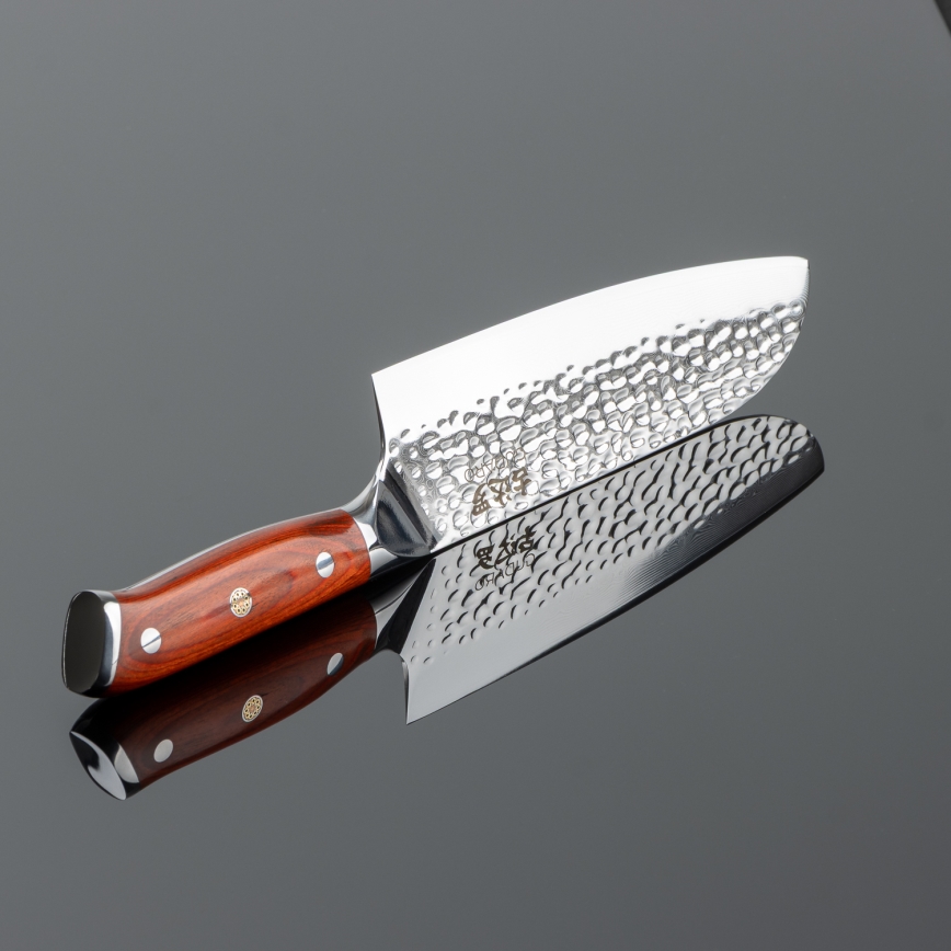Gudaro - Damaskový Santoku kuchynský nôž MIYABI 7, 67 vrstiev ocele, dĺžka 17,5 cm