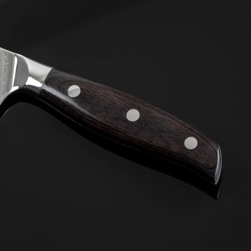 Gudaro - damaškový Santoku kuchynský nôž SHIRO 7, 67 vrstiev ocele, dĺžka 17,5 cm