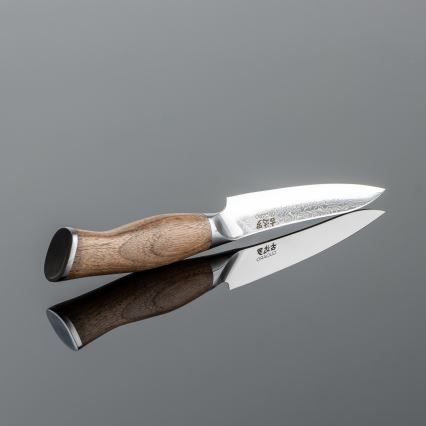 Gudaro - Damaškový univerzálny kuchynský nôž TAKUMI 5, 67 vrstiev ocele, dĺžka 12,5 cm, orech