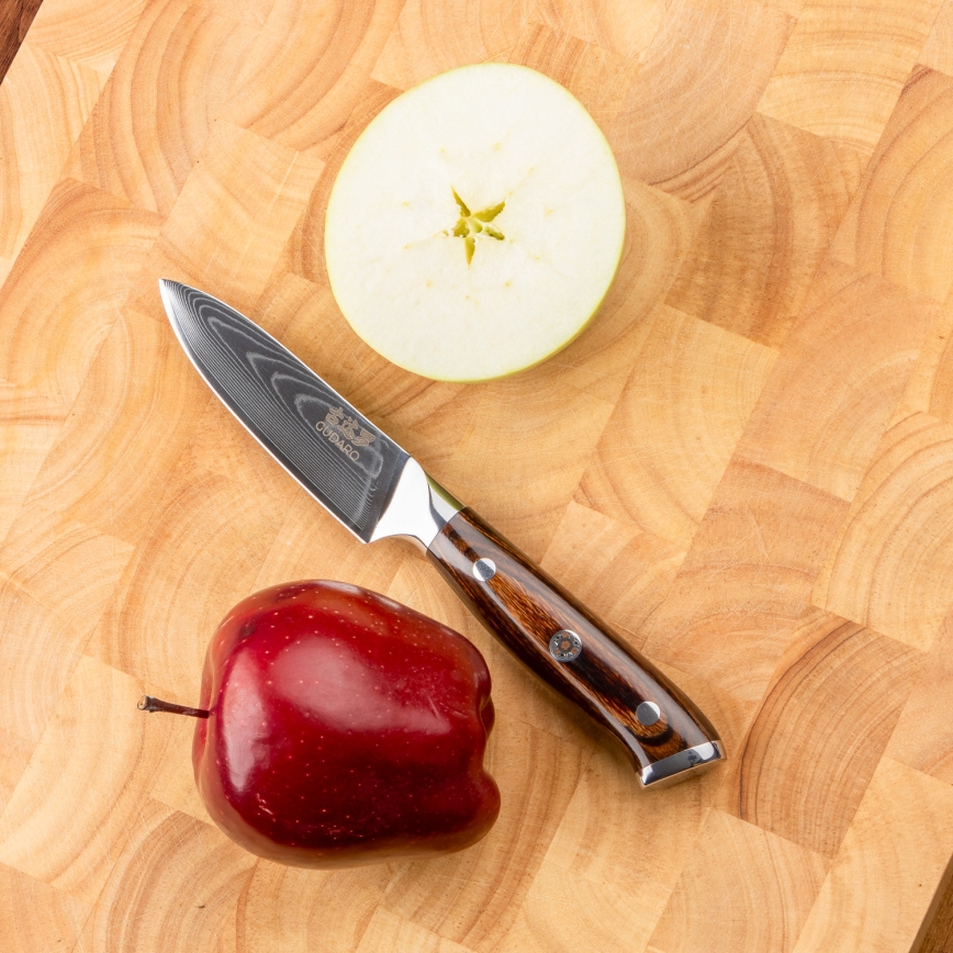 Gudaro - SADA 2x damaškový kuchynský nôž Santoku FENG 7,5, 67 vrstiev ocele, dĺžka 18 cm + 1x ZDARMO damaškový kuchynský nôž FENG 3,5, 67 vrstiev ocele, dĺžka 9,5 cm