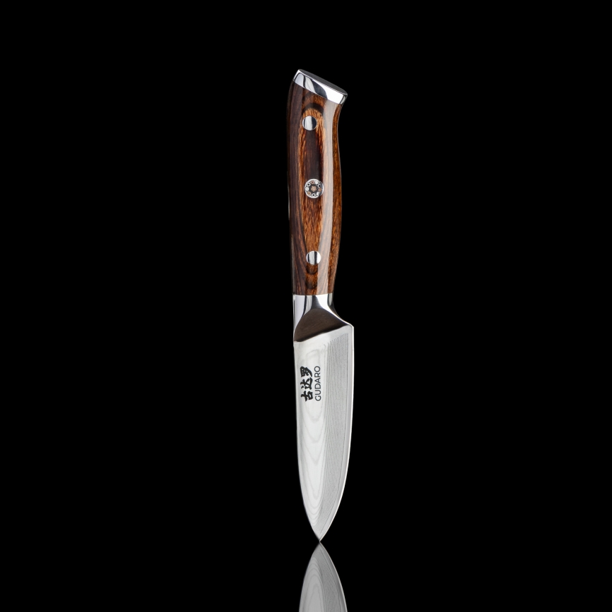 Gudaro - SADA 1x damaškový šéfkuchársky nôž FENG 8, 67 vrstiev ocele, dĺžka 20 cm + 1x damaškový Santoku kuchynský nôž FENG 7,5, 67 vrstiev ocele, dĺžka 18 cm + 1x ZADARMO damaškový kuchynský nôž FENG 3,5, 67 vrstiev ocele, dĺžka 9,5 cm
