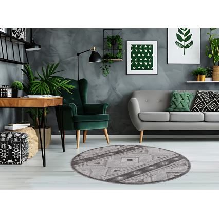 Guľatý vonkajší koberec CHIARA 120 cm sivý