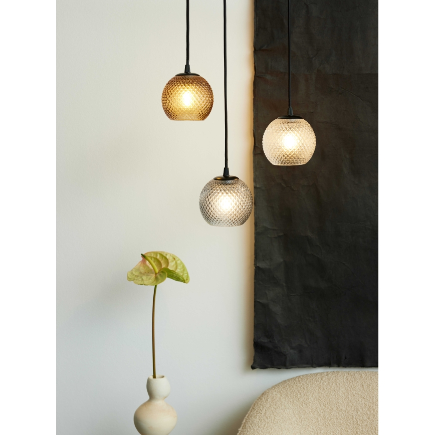 Halo Design 718436 - Závesný luster NOBB na lankách 1xE27/40W/230V, priemer 22 cm, priehľadný