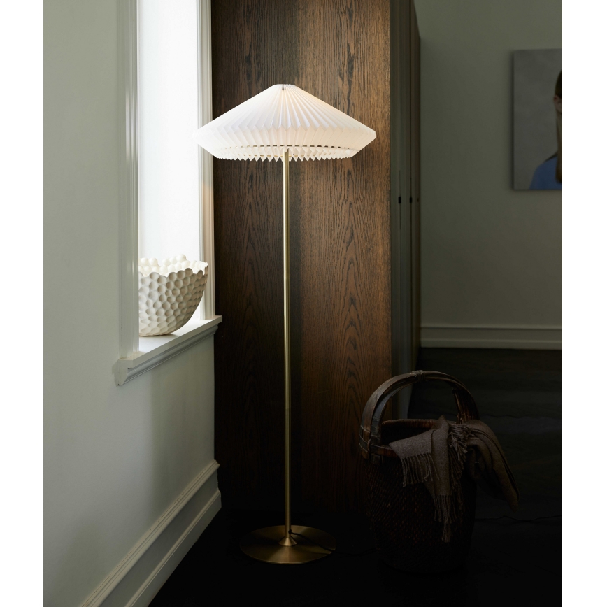 Halo Design 745050 - Stojacia lampa PARIS 1xE27/40W/230V mosadz/biela/dub