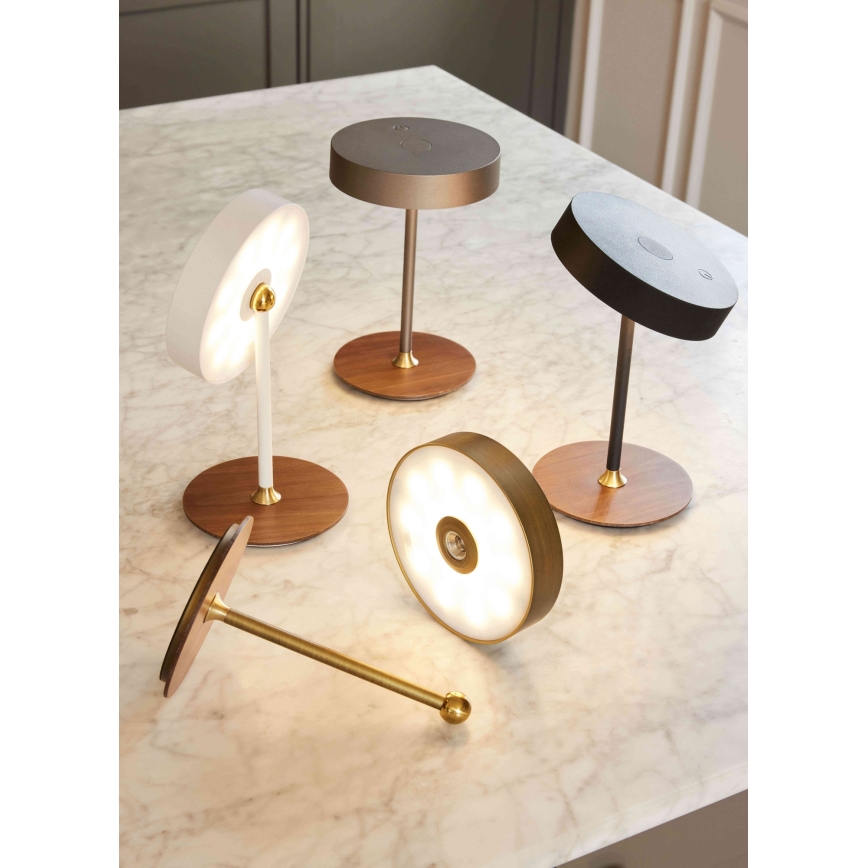 Halo Design 745784 - LED stmievateľná nabíjacia stolná lampa ON THE MOVE LED/2,5W/4000 mAh mosadz/drevo