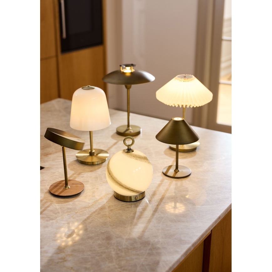 Halo Design 745784 - LED stmievateľná nabíjacia stolná lampa ON THE MOVE LED/2,5W/4000 mAh mosadz/drevo