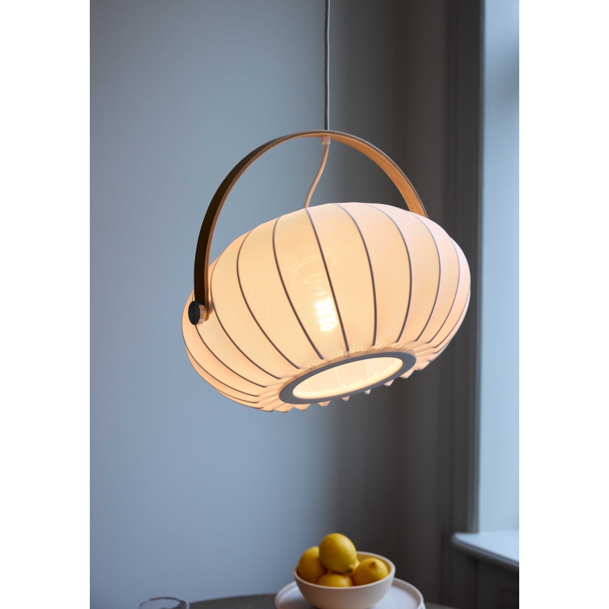 Halo Design 746347 - Závesné svietidlo s lankom DC 1xE27/40W/230V pr. 40 cm biela/dub