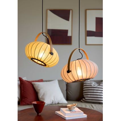 Halo Design 746361 - Závesný luster na lanku DC 1xE27/40W/230V, priemer 40 cm, zelená/dub