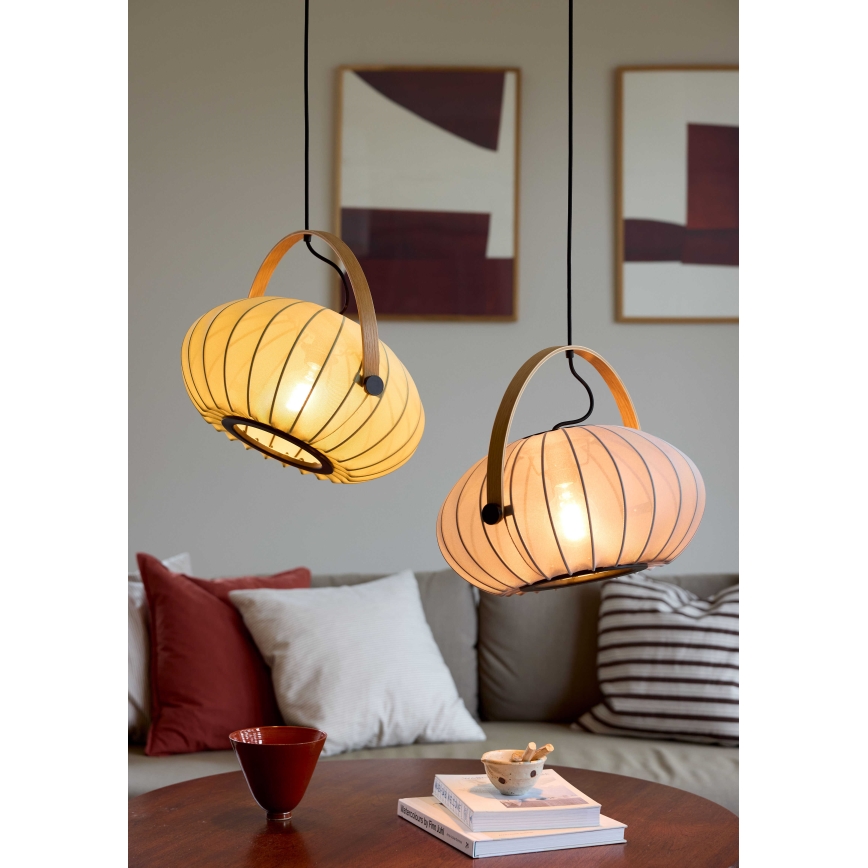 Halo Design 746361 - Závesný luster na lanku DC 1xE27/40W/230V, priemer 40 cm, zelená/dub