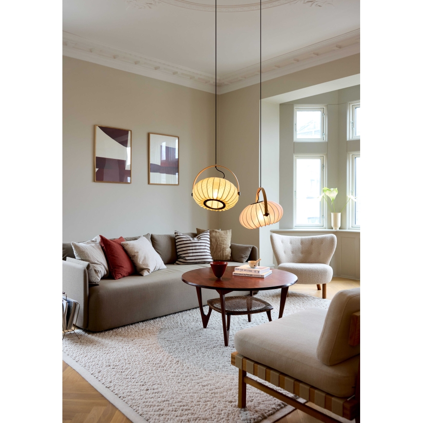 Halo Design 746361 - Závesný luster na lanku DC 1xE27/40W/230V, priemer 40 cm, zelená/dub