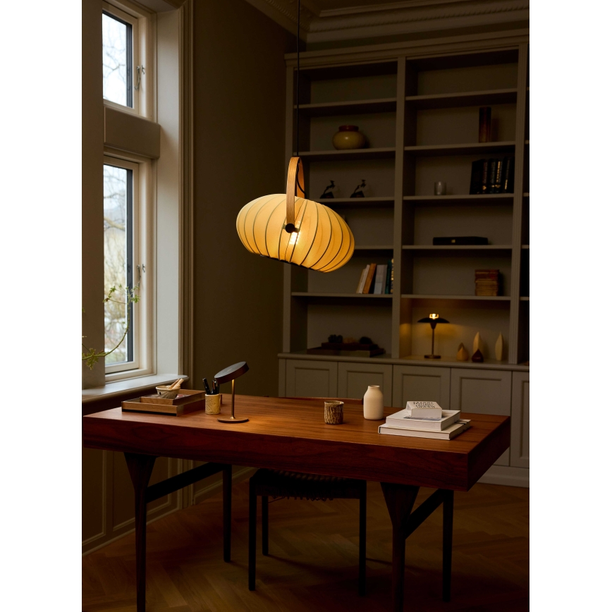 Halo Design 746361 - Závesný luster na lanku DC 1xE27/40W/230V, priemer 40 cm, zelená/dub
