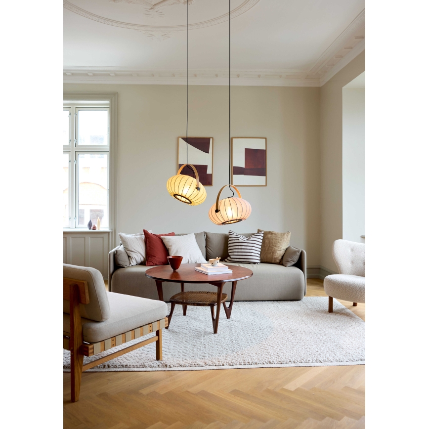 Halo Design 746361 - Závesný luster na lanku DC 1xE27/40W/230V, priemer 40 cm, zelená/dub