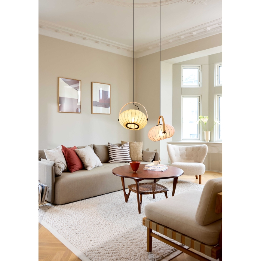 Halo Design 746361 - Závesný luster na lanku DC 1xE27/40W/230V, priemer 40 cm, zelená/dub
