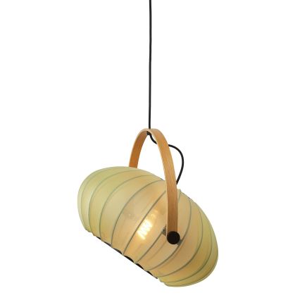 Halo Design 746361 - Závesný luster na lanku DC 1xE27/40W/230V, priemer 40 cm, zelená/dub