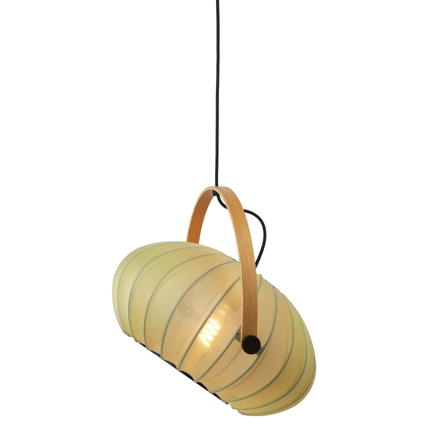 Halo Design 746361 - Závesný luster na lanku DC 1xE27/40W/230V, priemer 40 cm, zelená/dub