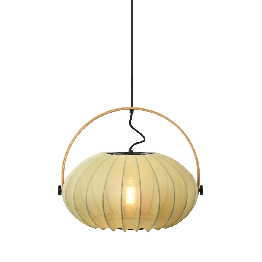 Halo Design 746361 - Závesný luster na lanku DC 1xE27/40W/230V, priemer 40 cm, zelená/dub