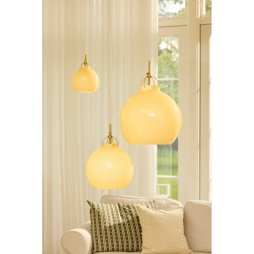 Halo Design 747931 - Závesný luster TOSCANA na lanku 1xG9/28W/230V pr. 18 cm béžová/mosadz