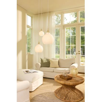 Halo Design 748068 - Závesný luster na lane TOSCANA 1xE27/40W/230V priemer 36 cm krémová/mosadz
