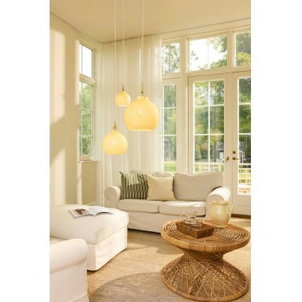 Halo Design 748075 - Luster na lanku TOSCANA 1xE27/40W/230V priem. 36 cm béžová/mosadz