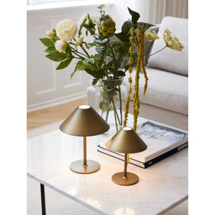 Halo Design 800841 - stmievateľná vonkajšia nabíjacia LED stolová lampa HYGGE LED/3W/4000 mAh IP54 mosadz