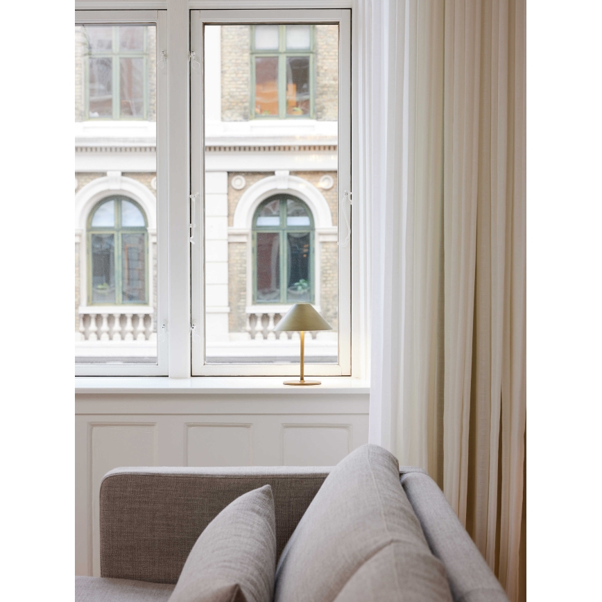 Halo Design 800841 - stmievateľná vonkajšia nabíjacia LED stolová lampa HYGGE LED/3W/4000 mAh IP54 mosadz