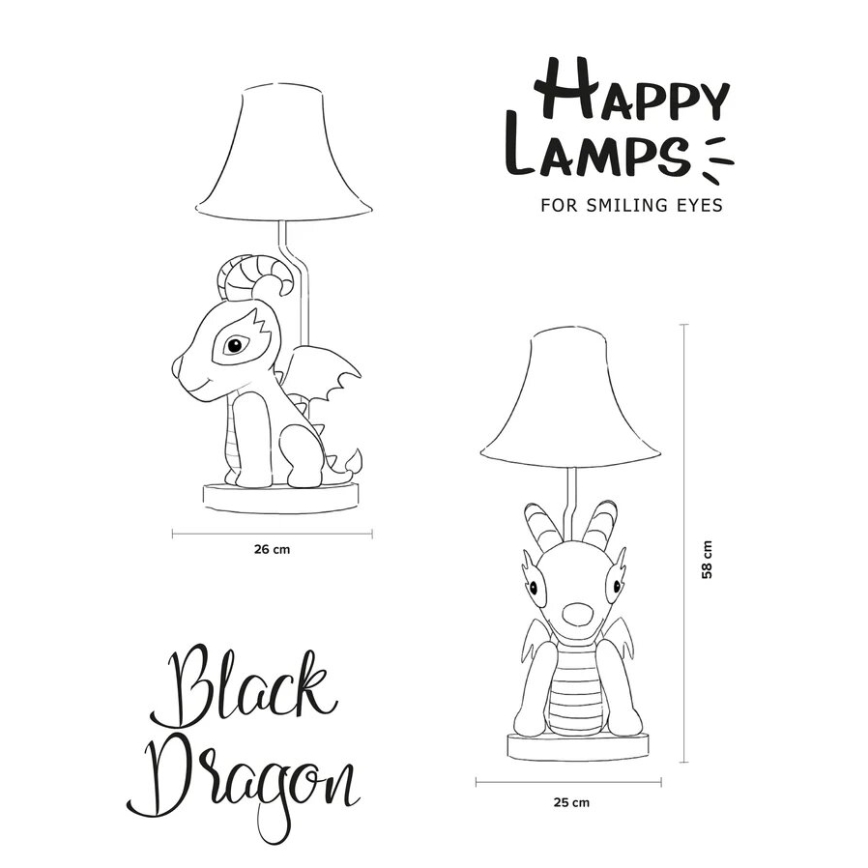 Happy Lamps - LED Detská stolná lampa DRAGON LED/5,4W/230V drak