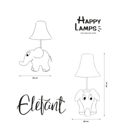 Happy Lamps - LED Detská stolná lampa ELEPHANT FROM SENDUNG MIT DER MAUS LED/5,4W/230V slon