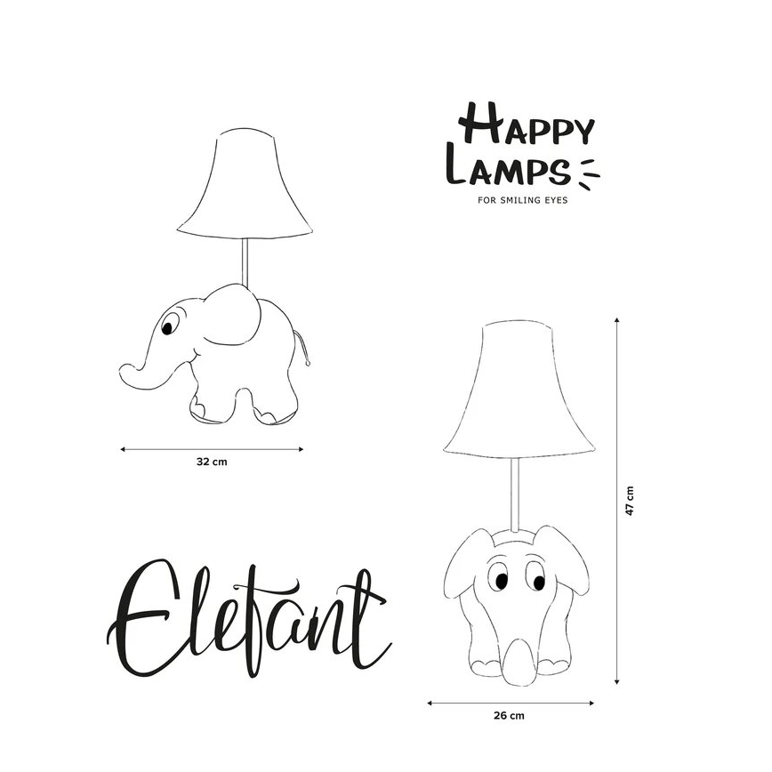 Happy Lamps - LED Detská stolná lampa ELEPHANT FROM SENDUNG MIT DER MAUS LED/5,4W/230V slon