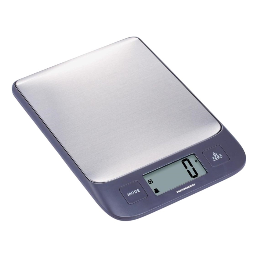 Heinner HKS-5IXBK - Digitálna kuchynská váha 2xAAA sivá/matný chróm