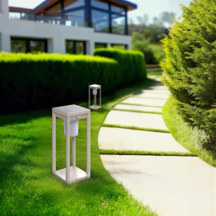 Hesperide - Solárna LED lucerna PIKY s pohybovým senzorom LED/3,7V 2600 mAh, 40 cm, IP65, béžová
