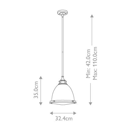 Hinkley - Luster na tyči AMELIA 1xE27/60W/230V lesklý chróm