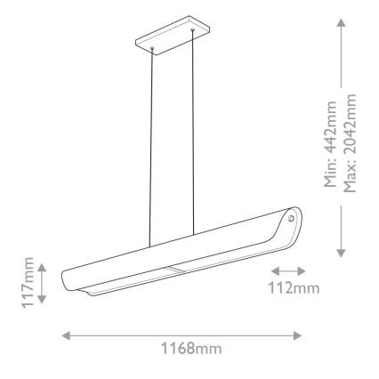Hinkley - LED luster na lanku ARCO LED/43W/230V 3000K zlatý