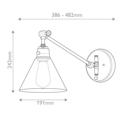 Hinkley - Nástenná lampa ARTI 1xE27/60W/230V mosadz