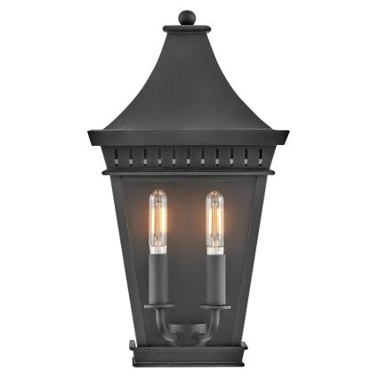 Hinkley - Vonkajšie nástenné svietidlo CHAPEL HILL 2xE14/40W/230V IP44 čierna