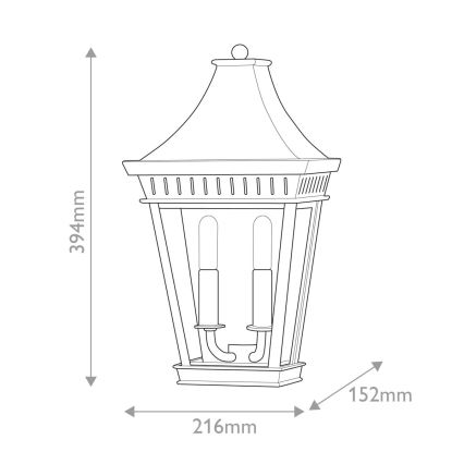 Hinkley - Vonkajšie nástenné svietidlo CHAPEL HILL 2xE14/40W/230V IP44 čierna