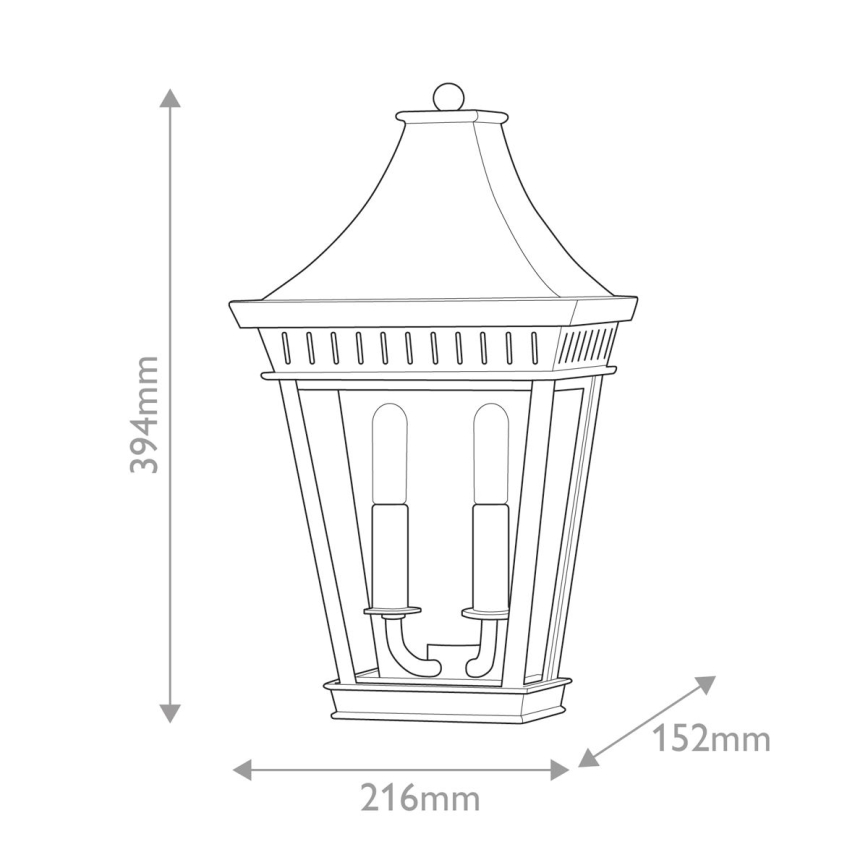 Hinkley - Vonkajšie nástenné svietidlo CHAPEL HILL 2xE14/40W/230V IP44 čierna