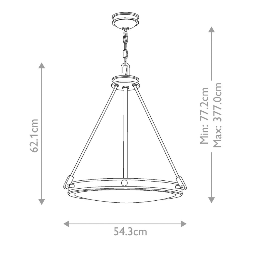Hinkley - Luster na reťazi COLLIER 4xE14/40W/230V priemer 54,3 cm čierna