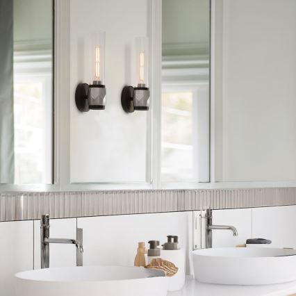 Hinkley - Kúpeľňové nástenné svietidlo ELLISON 1xE27/40W/230V IP44 čierna