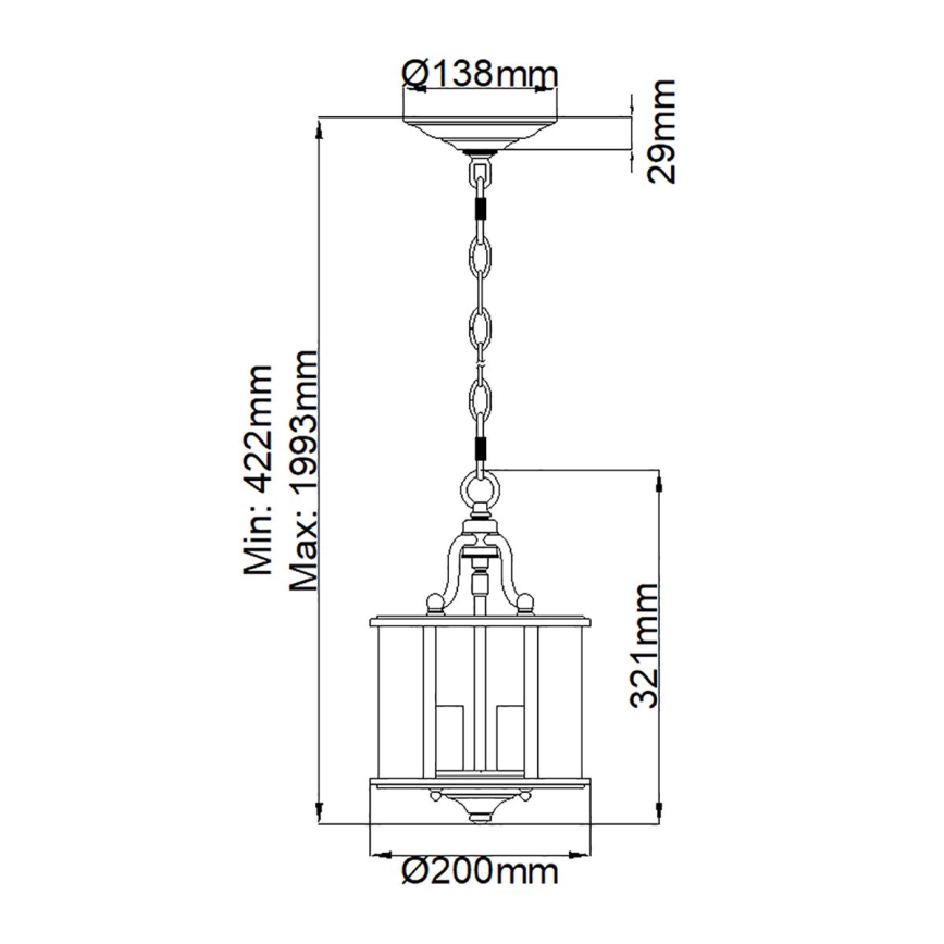 Hinkley - Luster na reťazi GENTRY 3xE14/60W/230V zlatá